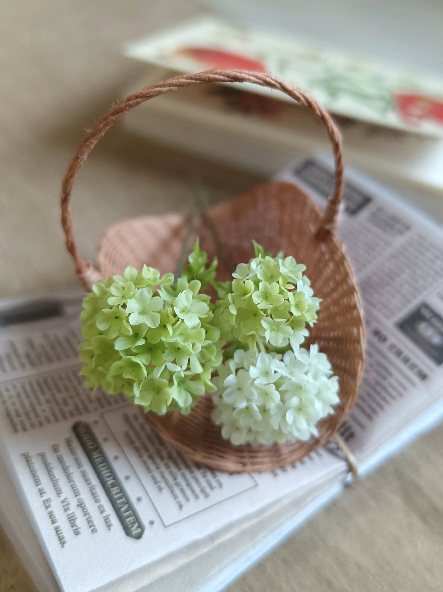 1:6 Scale Miniature Clay Hydrangea Flower BJD Dollhouse Decor Blythe Accessory