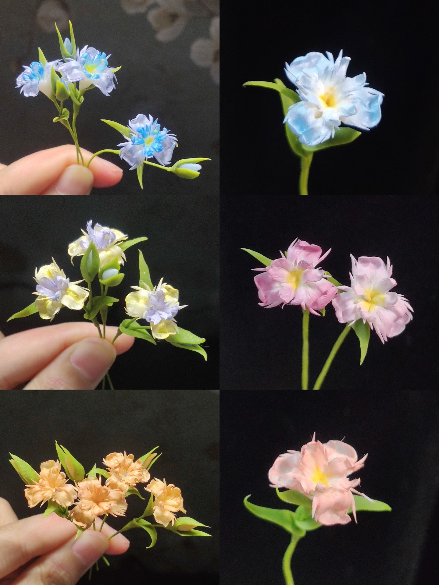 1:12 Scale Miniature Clay Flower Iris For Dollhouse Decor