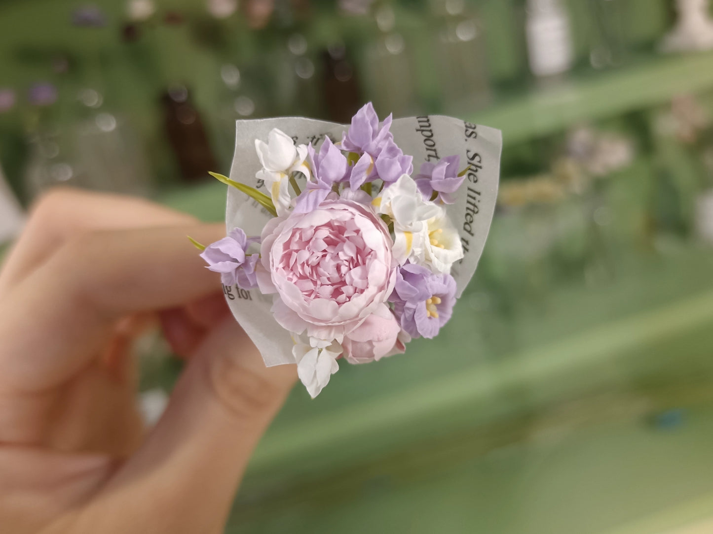 1:6 Scale Miniature Clay Flower Bouquet BJD Doll Accessory Blythe Doll Display