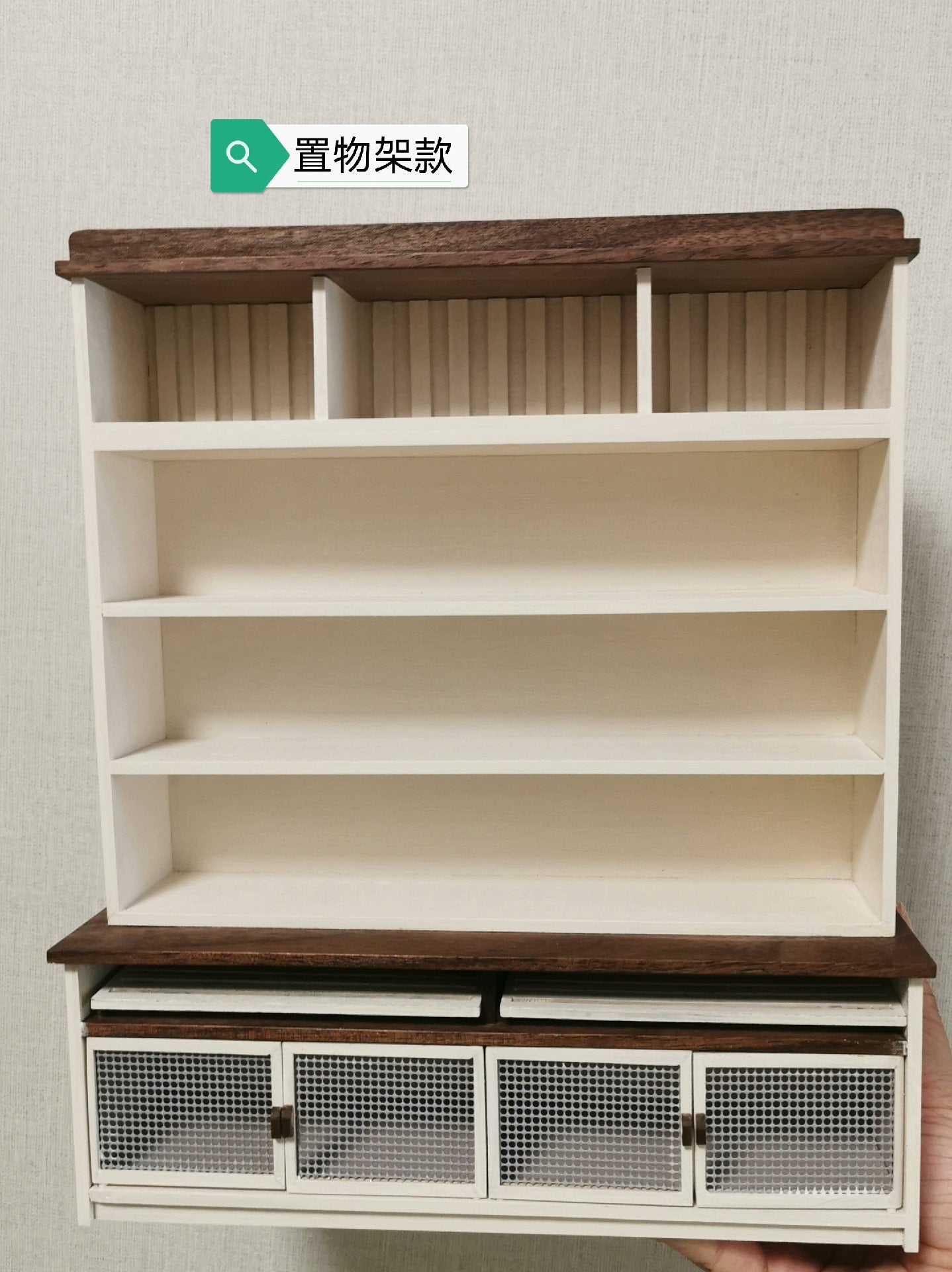 Mueble de pan de madera en miniatura a escala 1:12, mueble vintage para casa de muñecas, accesorio de cocina