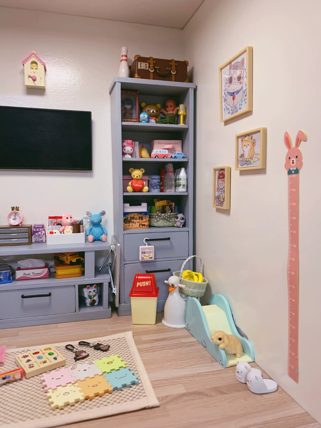 1:6 Scale Wooden Cabinet Miniature Dollhouse Furniture For Living Room TV Stand Storage Shelf