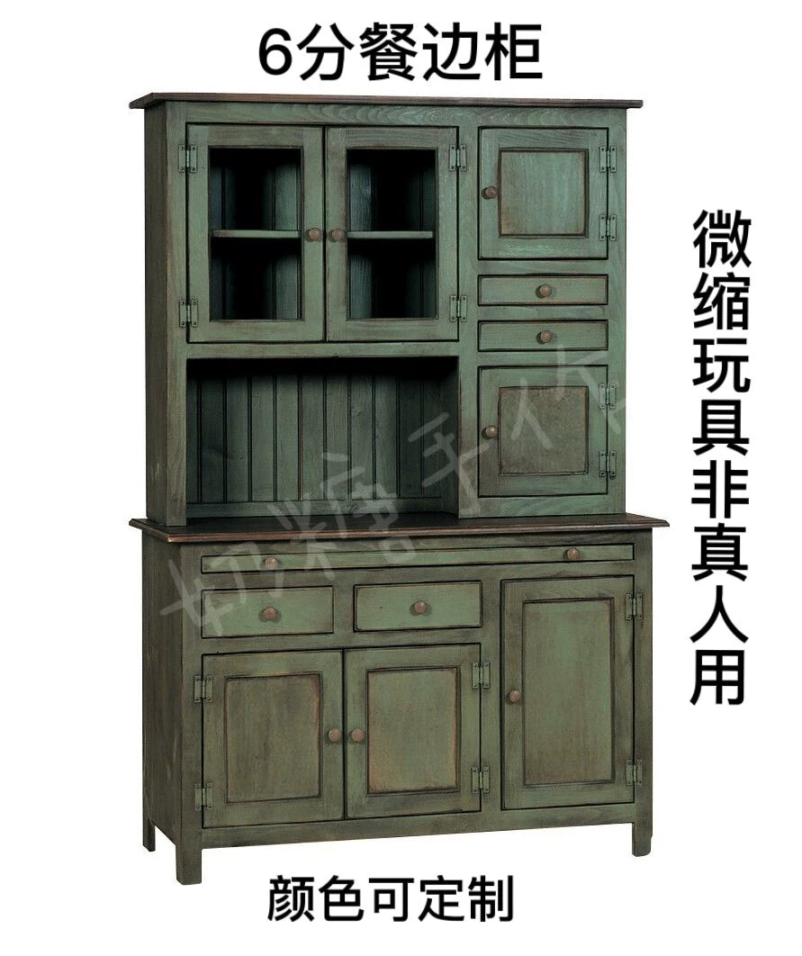 1:6 Scale Miniature Dollhouse Wooden Cabinet Sideboard For BJD Blythe Dolls Miniature Furniture