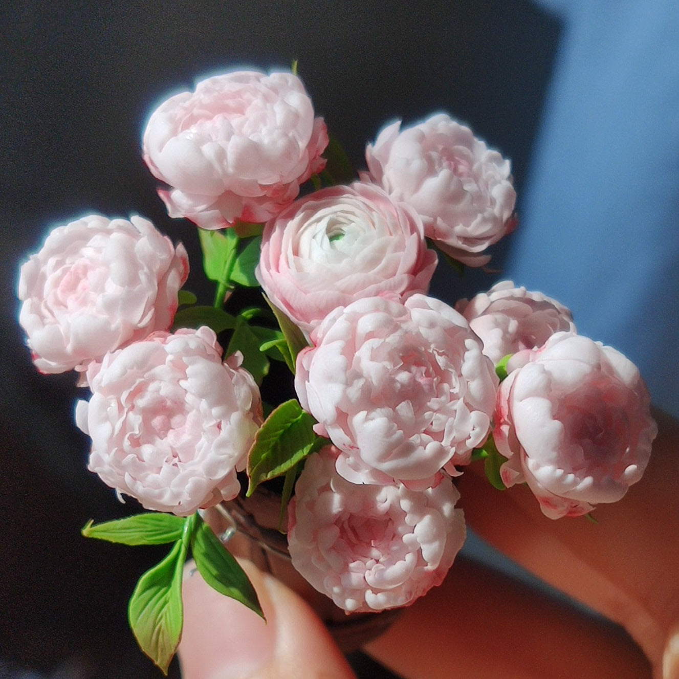 1:12 Scale Miniature Peony Flowers Dollhouse Garden Decor