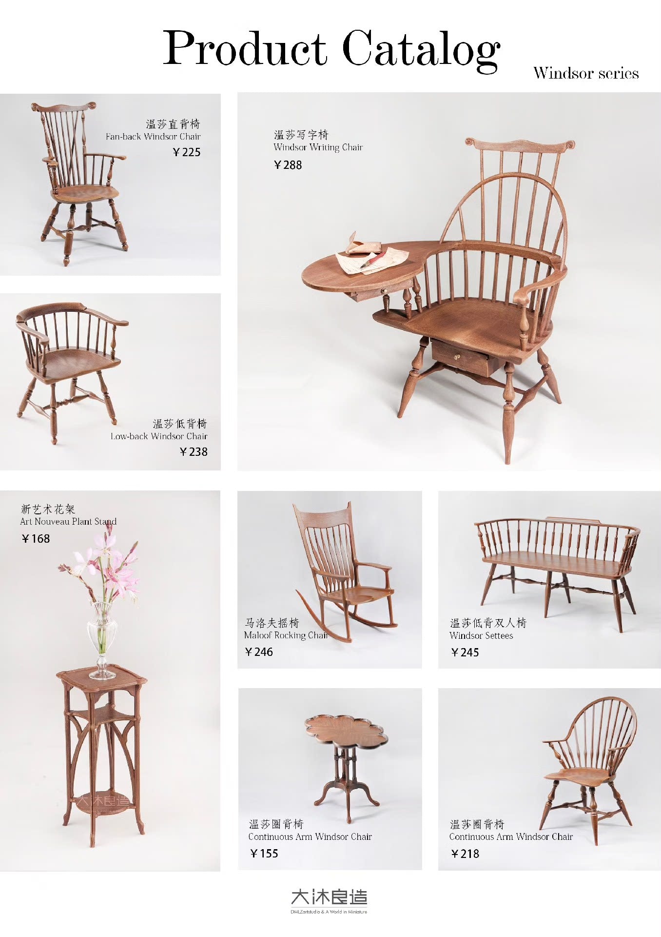 Silla Windsor a escala 1:12, muebles para casa de muñecas en miniatura, sala de estar