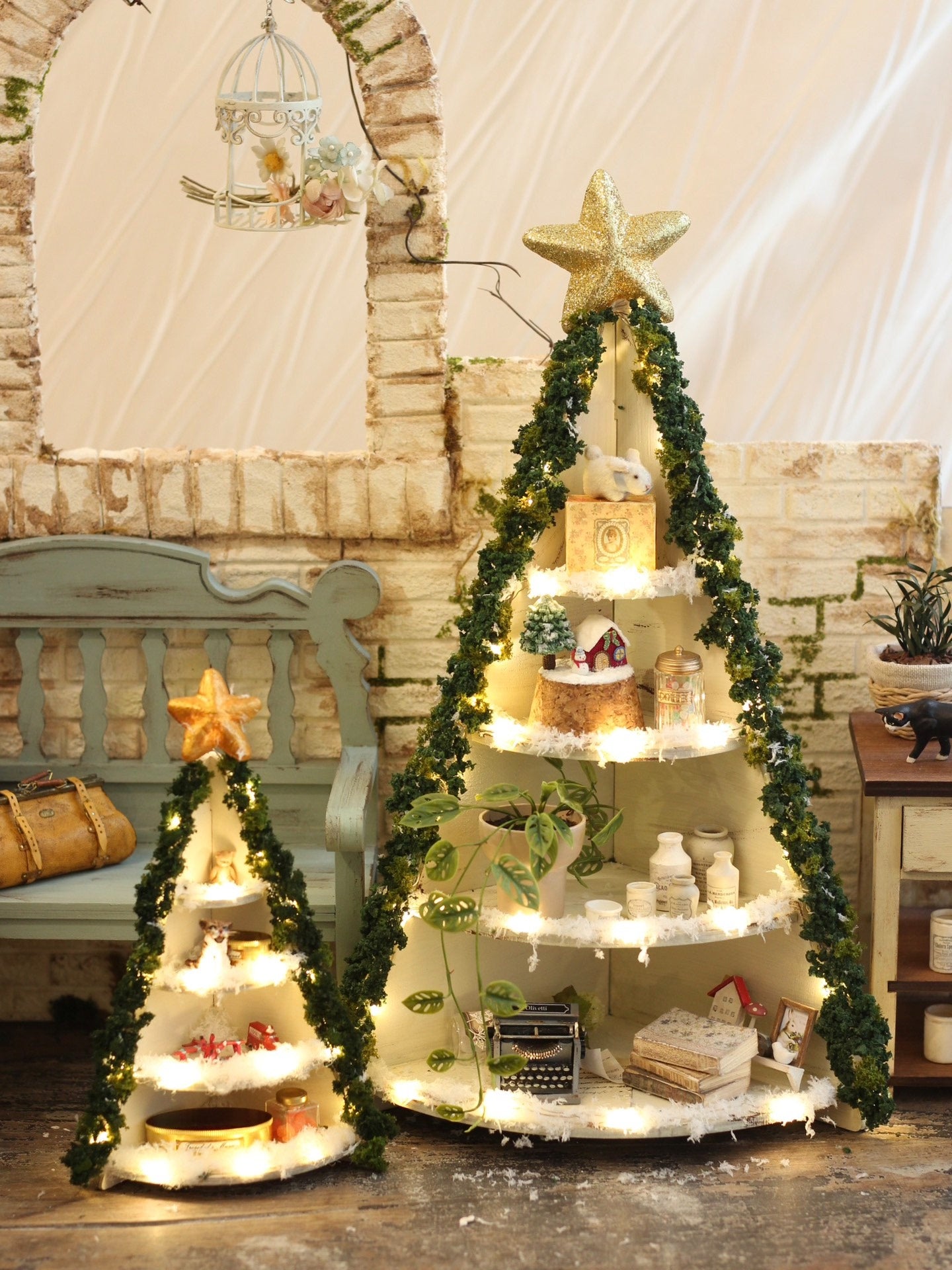 Kit de materiales para hacer un árbol de Navidad en miniatura