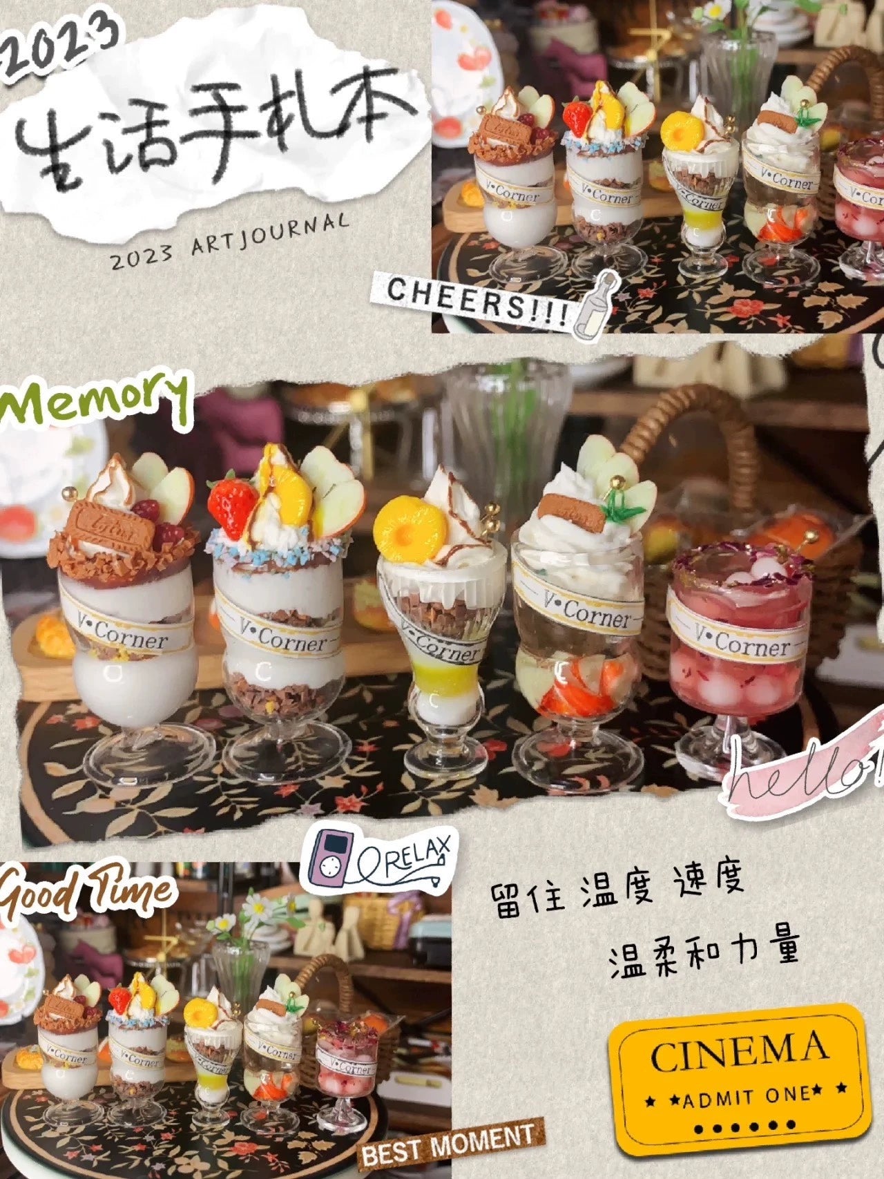 1:12 Scale Miniature Drink Stickers Dollhouse Accessories