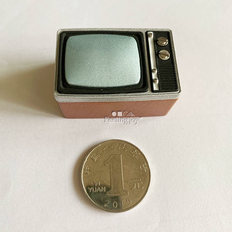 Modelo de televisión en miniatura DIY a escala 1:12, muebles de casa de muñecas retro para GSC, escena del bosque de Molly