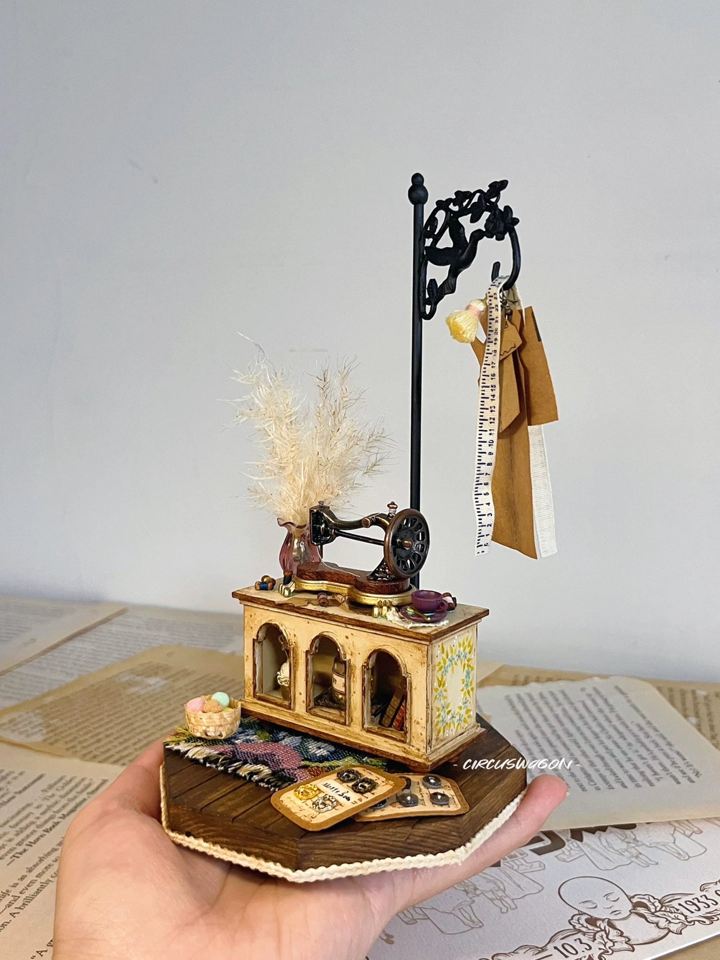 1:12 Scale Miniature Sewing Studio Dollhouse Handmade
