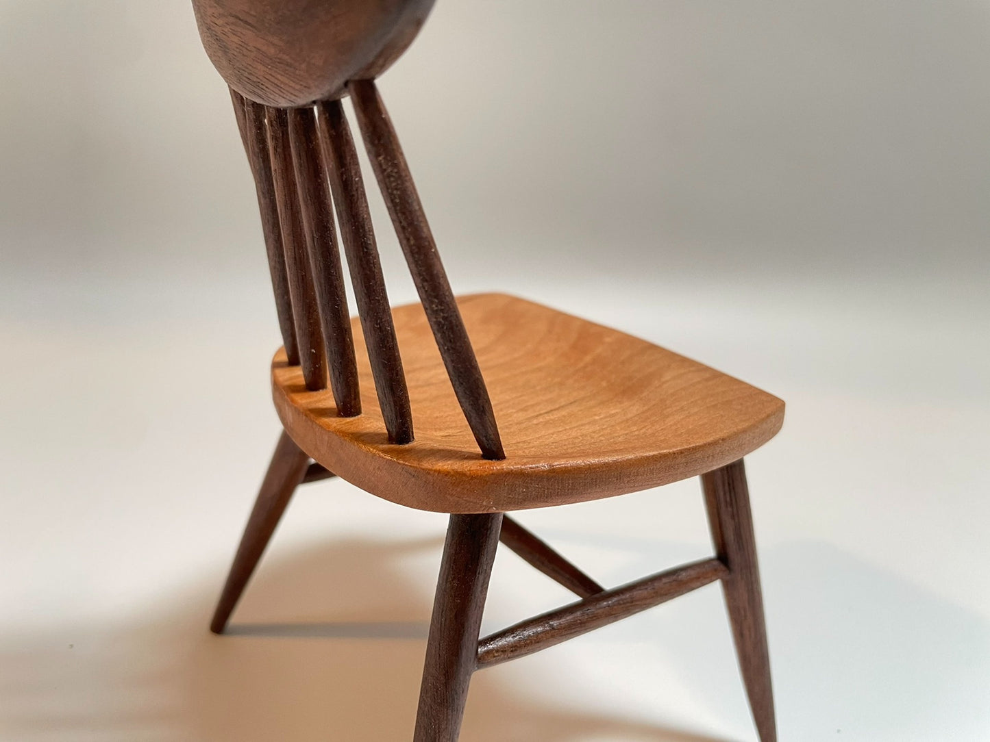 1:12 Scale Miniature Wooden Stool With Walnut Seat Miniature Dollhouse Furniture