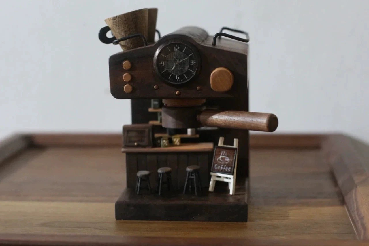1:12 Scale Wooden Coffee Machine Miniature Dollhouse Furniture For Cafe Scene