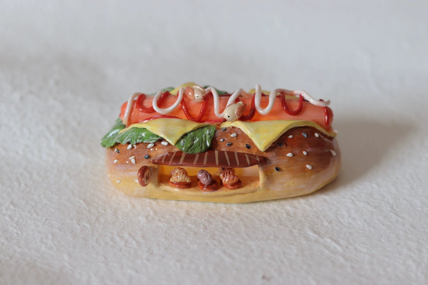Casa de muñecas en miniatura de panadería de perritos calientes a escala 1:12 con detalles realistas