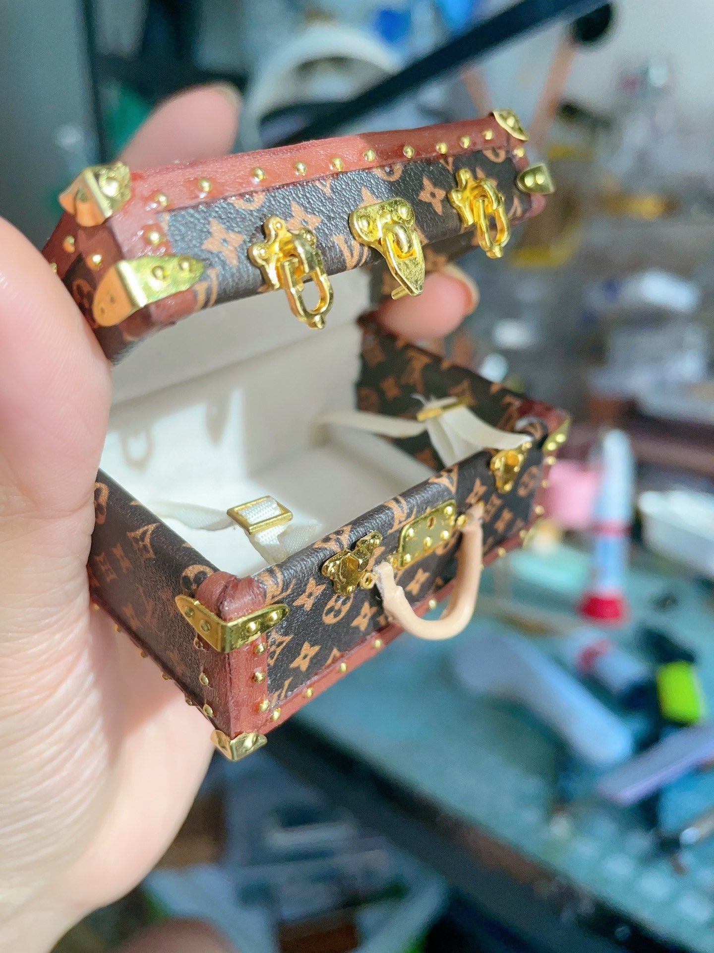 Valise rigide miniature pour maison de poupée à l'échelle 1:6, 5 tailles disponibles