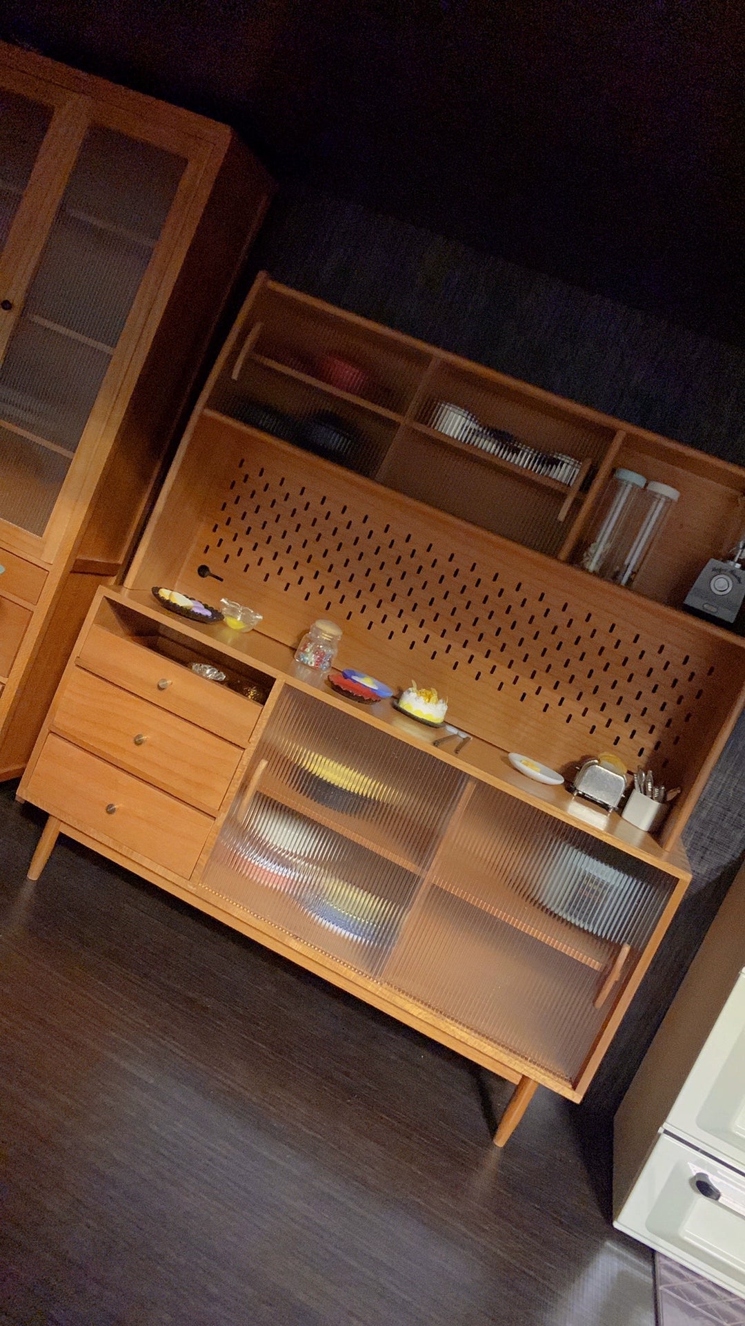 1:12 Scale Wooden Sideboard Miniature Dollhouse Furniture Kitchen Cabinet