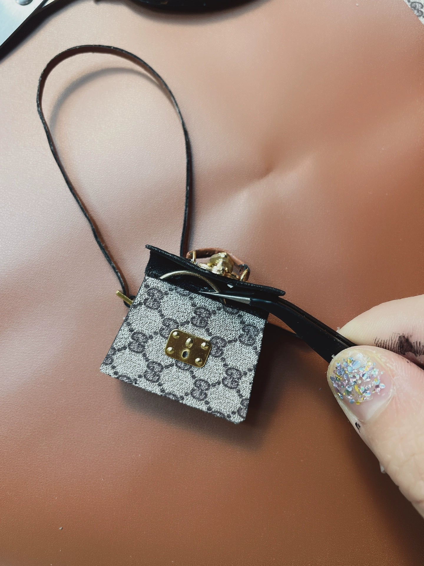 Sac à main miniature de créateur à l'échelle 1:6 pour poupée Blythe, accessoire de maison de poupée miniature