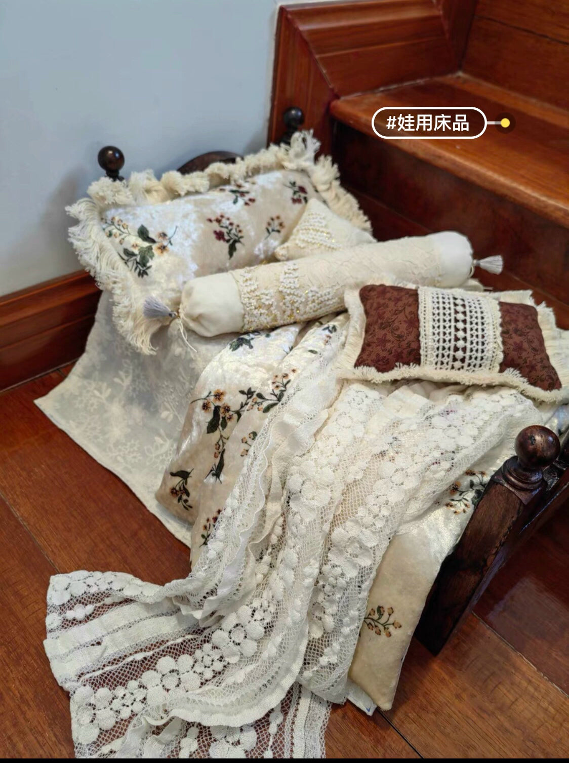1:6 Scale Vintage Bedding Set For BJD Dolls Miniature Dollhouse Furniture For Blythe And Obitsu Dolls