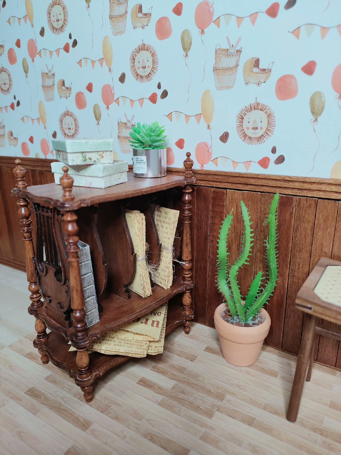 Revistero en miniatura para muñecas BJD a escala 1:6, hecho a mano, para casa de muñecas, accesorios para sala de estar.