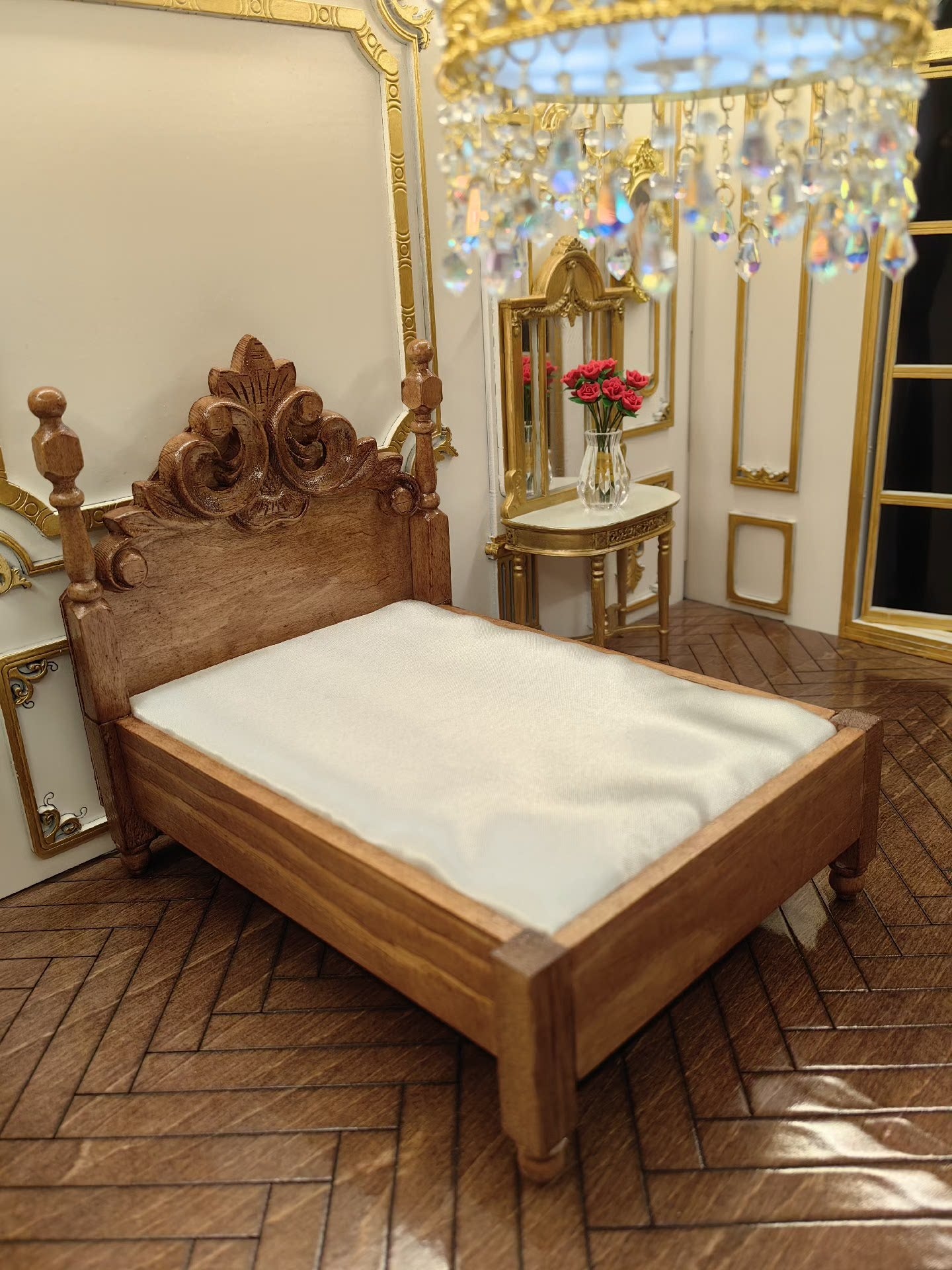 Cama para muñecas a escala 1:12, muebles en miniatura, accesorios para casa de muñecas BJD, escena de exhibición de figuras de acción