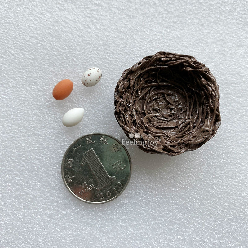 Maison de poupée miniature à l'échelle 1:12 et 1:6, accessoires pour BJD, nourriture, jeu, scène, nid d'oiseau en résine