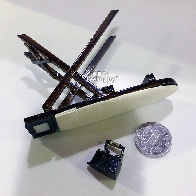 1:12 Scale Wooden Ironing Board Miniature Dollhouse Furniture BJD Scene Props