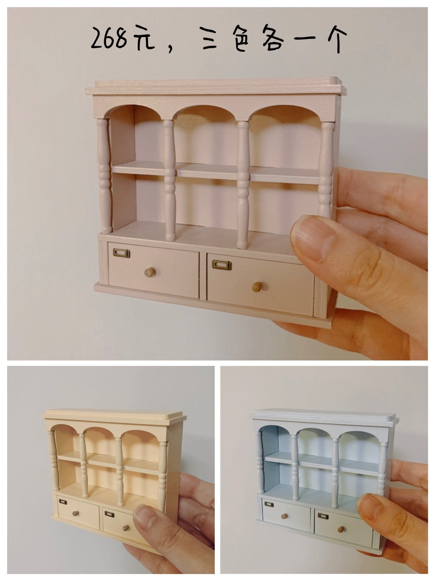 1:12 Scale Miniature Dollhouse Furniture Wooden Cabinet Cake Display Storage Miniature Living Room Decor
