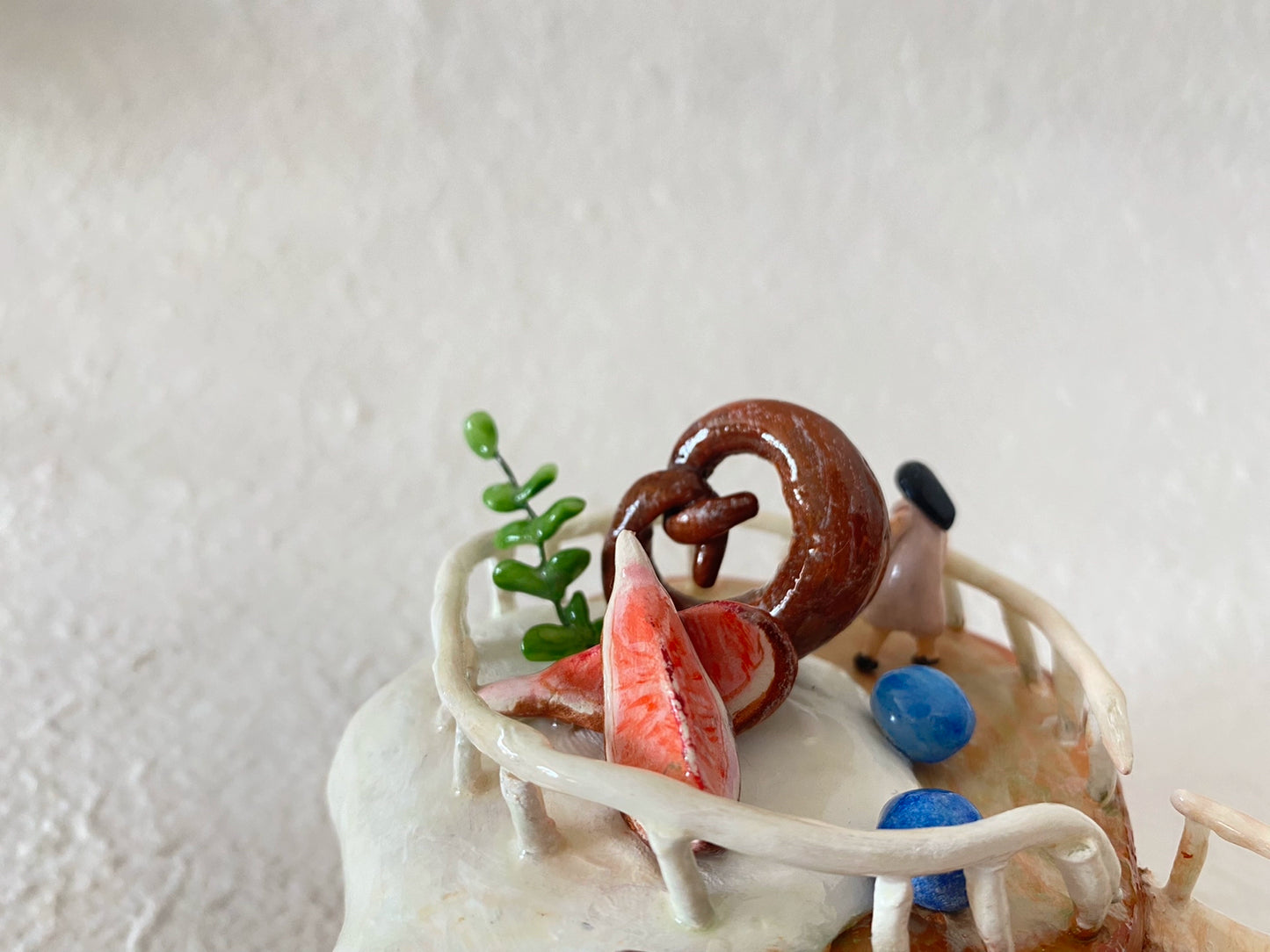 1:12 Scale Miniature Bread House Music Box With Stone Clay Craft