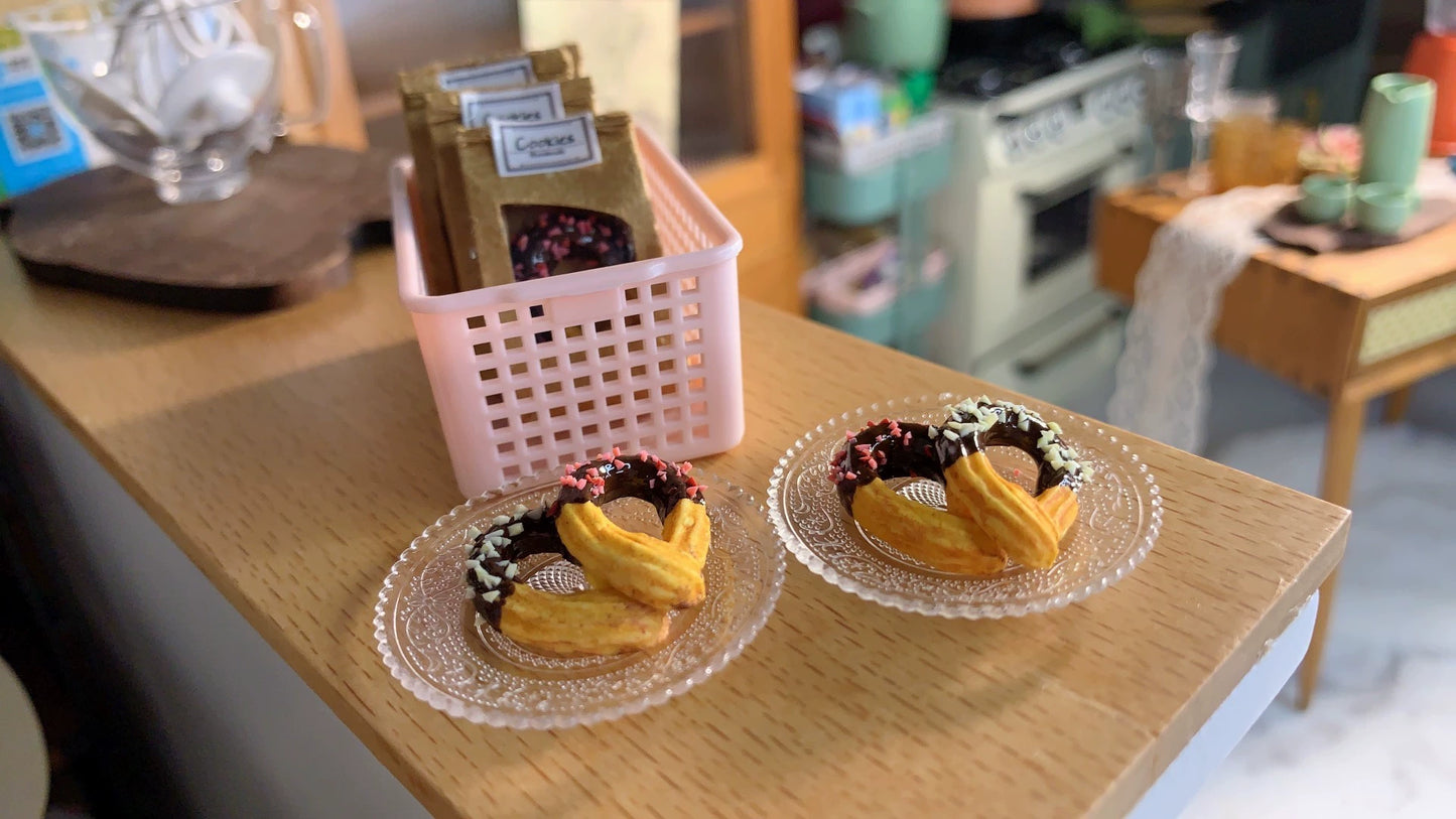 1:12 Scale Miniature French Cream Puffs For BJD OB11 Dollhouse 1:6 Scale