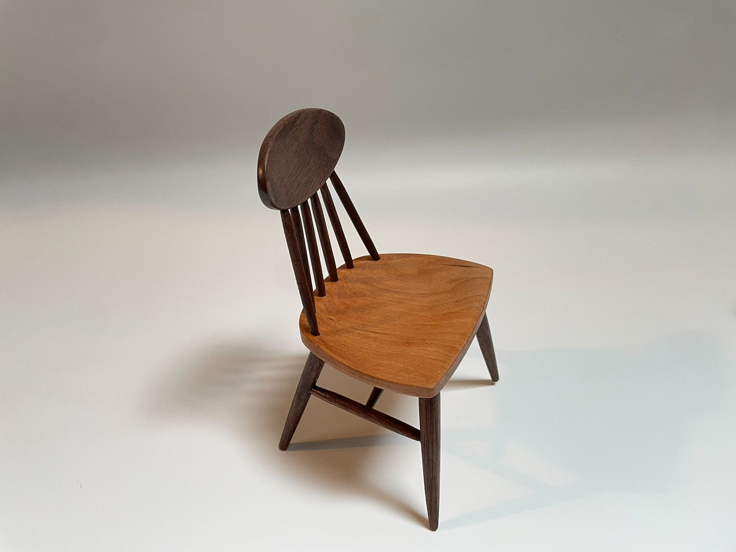 1:12 Scale Miniature Wooden Stool With Walnut Seat Miniature Dollhouse Furniture