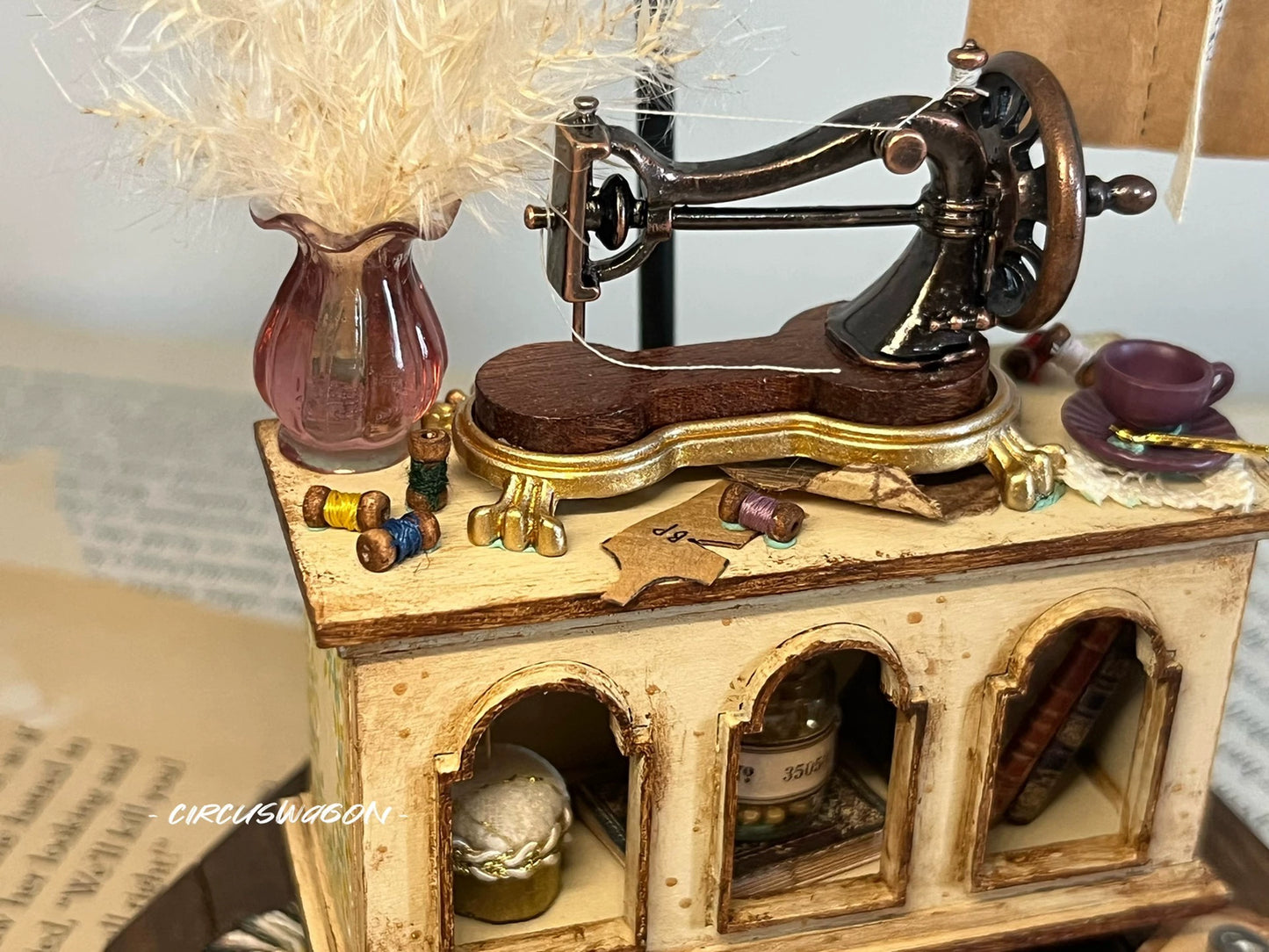 1:12 Scale Miniature Sewing Studio Dollhouse Handmade