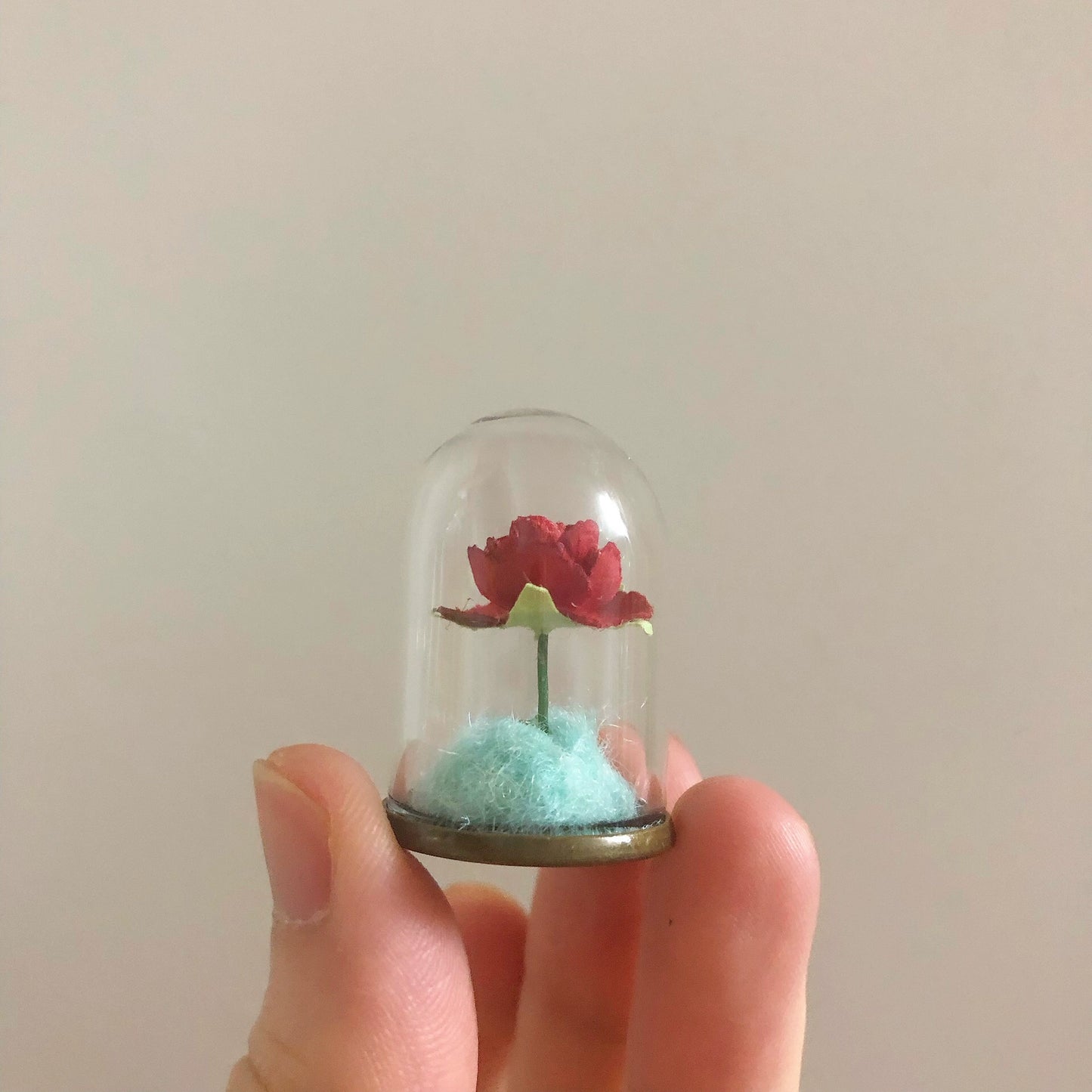 1:12 Scale Miniature Dollhouse Handmade Preserved Flower Glass Dome Display For Blythe BJD Dolls