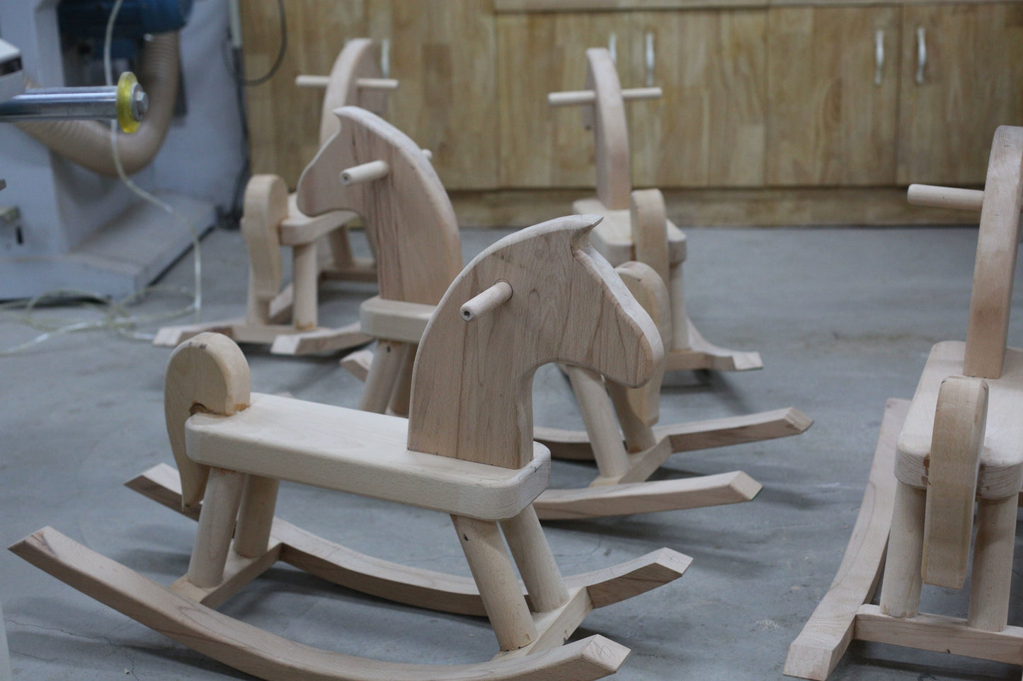 1:6 Scale Wooden Rocking Horse With Bear Design Miniature Dollhouse Furniture For Adult Display