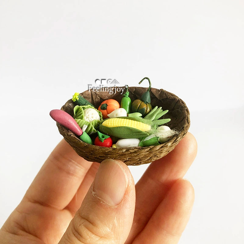 Casa de muñecas en miniatura a escala 1:12, accesorios de escena DIY a escala 1:24, accesorios de modelismo, verduras de arcilla, comida en miniatura