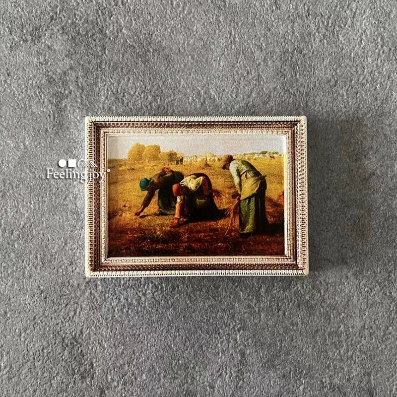 1:12 Scale Miniature Dollhouse Picture Frame Wall Art European Style DIY Miniature Painting Photo Gallery