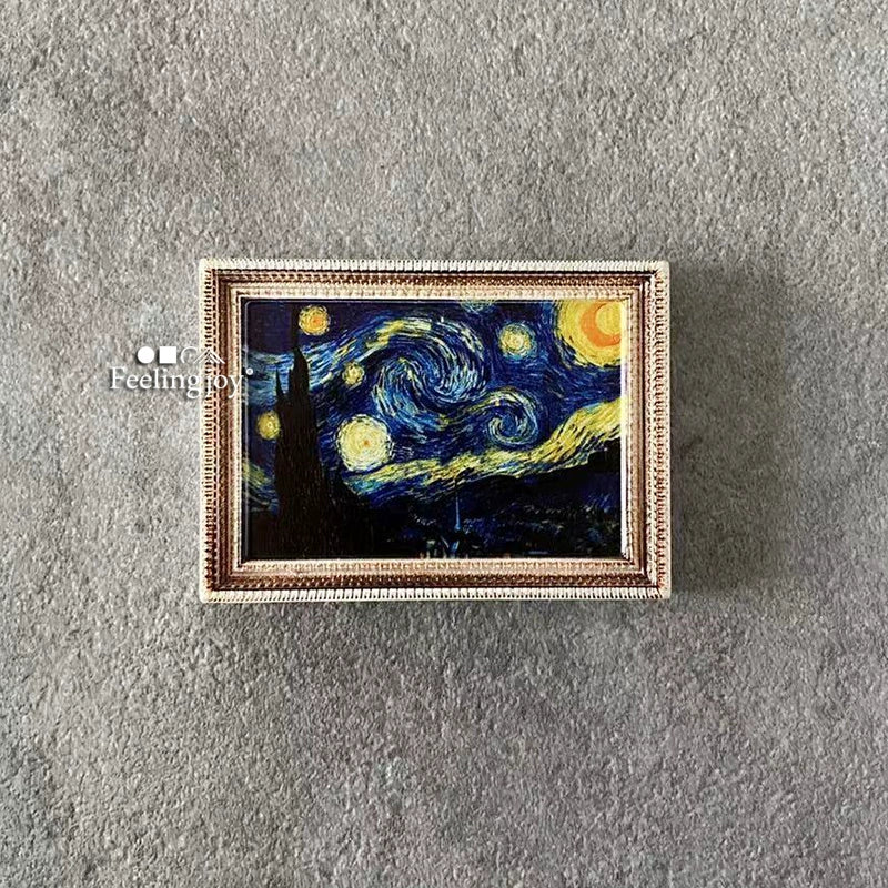 1:12 Scale Miniature Dollhouse Picture Frame Wall Art European Style DIY Miniature Painting Photo Gallery