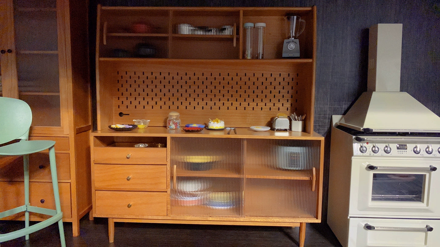 1:12 Scale Wooden Sideboard Miniature Dollhouse Furniture Kitchen Cabinet