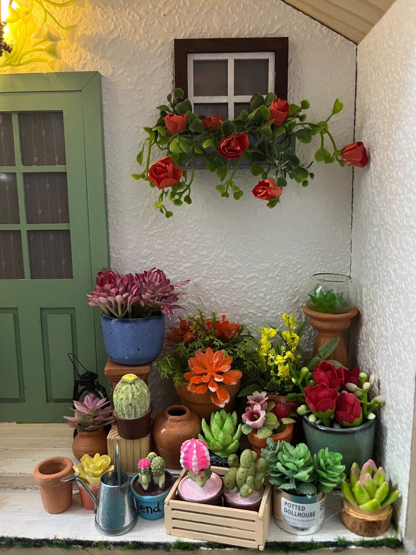 Juego de muebles de jardín para casa de muñecas en miniatura a escala 1:12, decoración para el patio delantero