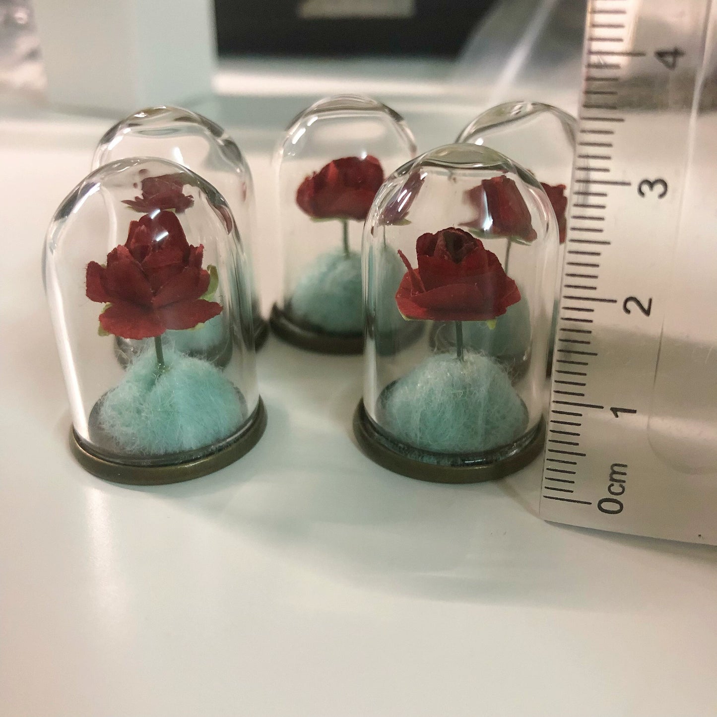 1:12 Scale Miniature Dollhouse Handmade Preserved Flower Glass Dome Display For Blythe BJD Dolls