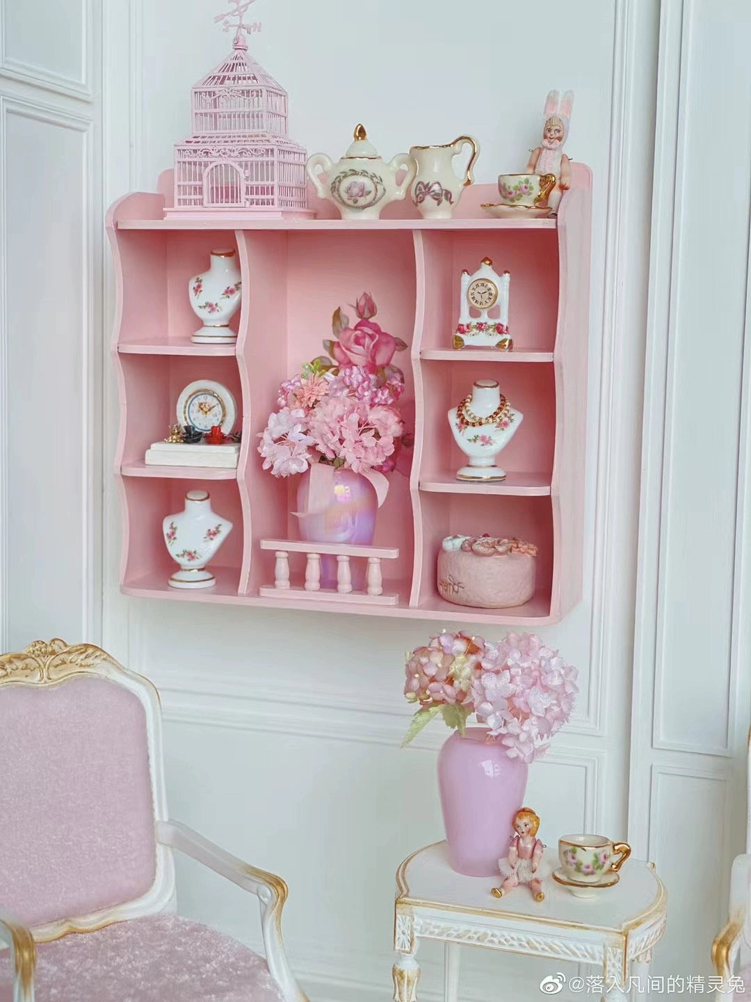 1:6 Scale Miniature Dollhouse Furniture Wooden Cabinet Wall Shelf Kitchen Cupboard Retro Miniature For Blythe Doll