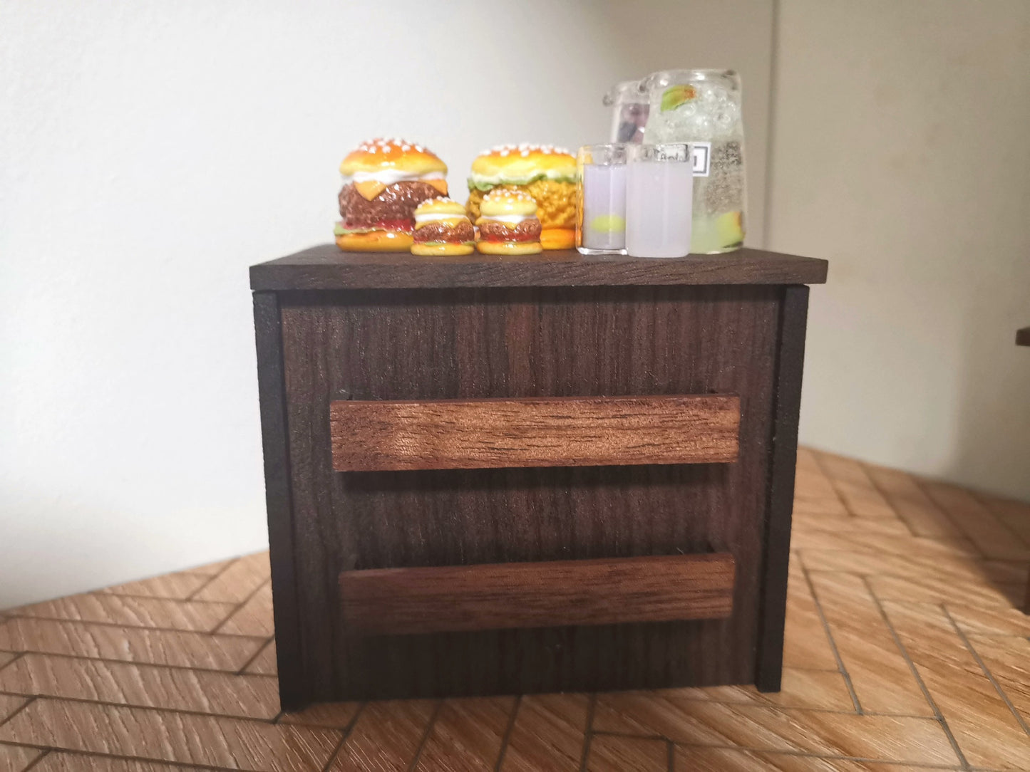 Mueble de madera en miniatura para casa de muñecas, accesorio para sala de juegos, escala 1:12