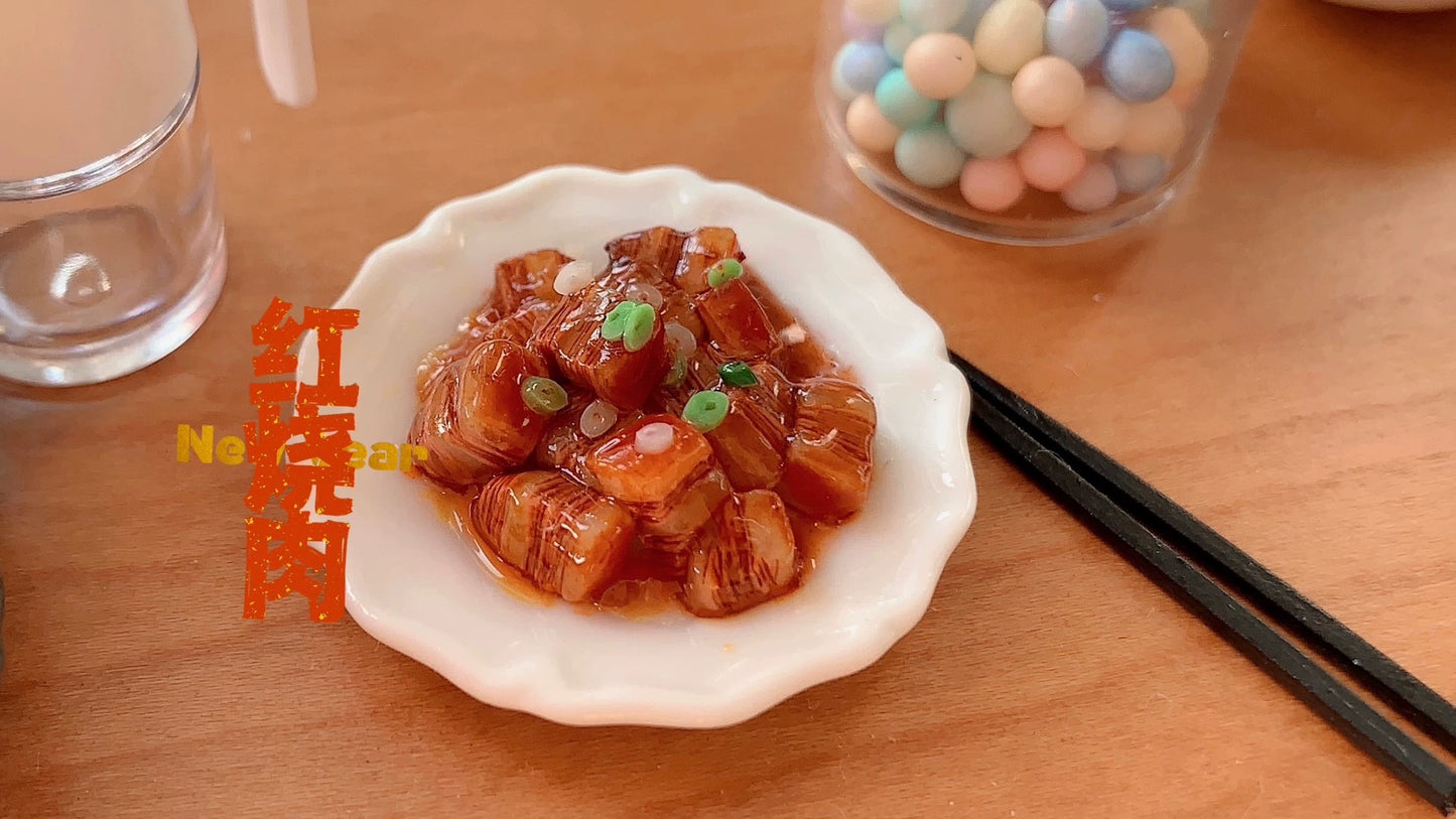 1:12 Scale Miniature Chinese New Year Feast For BJD OB11 Dollhouse Dining Scene