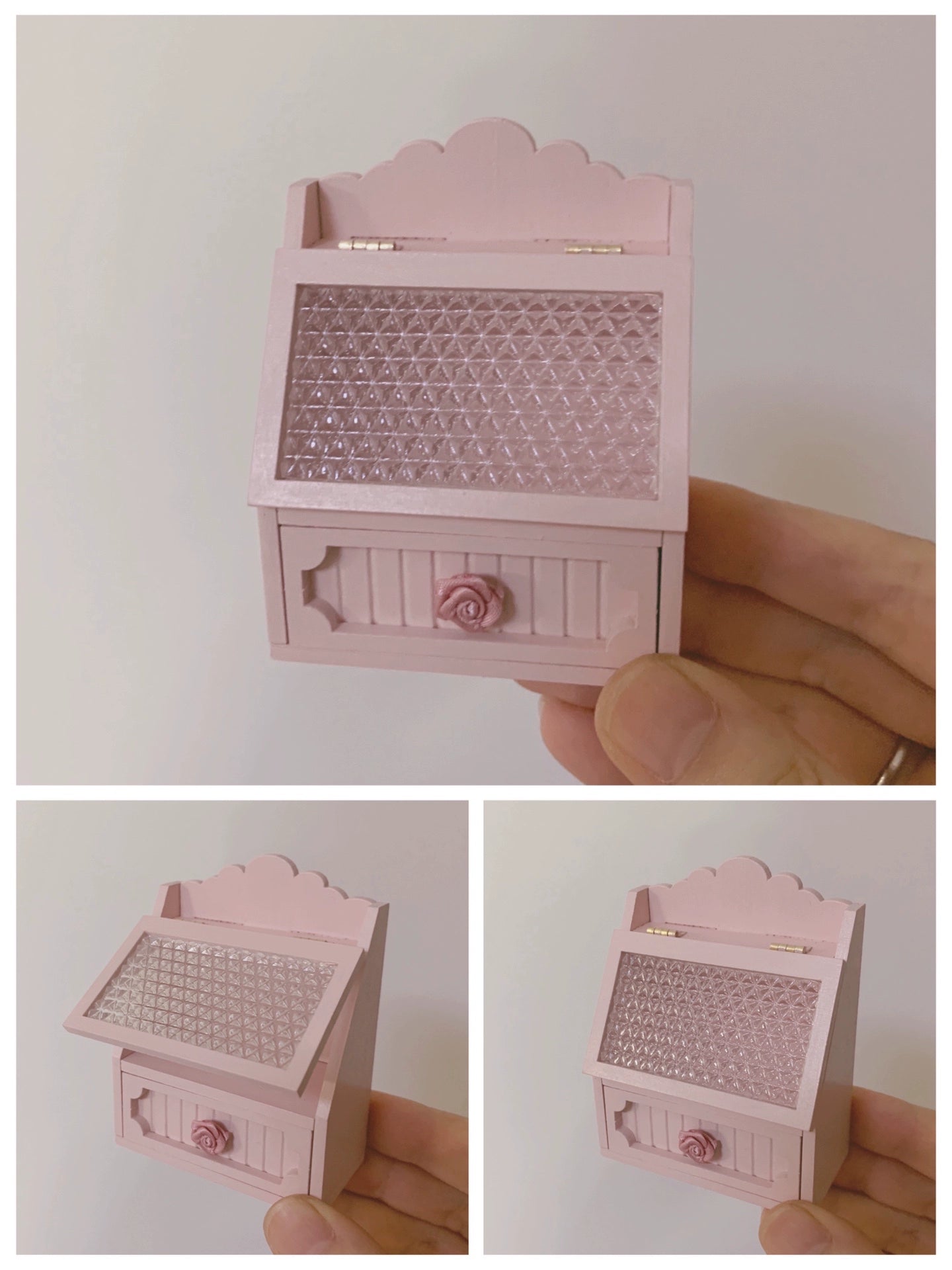 1:6 Scale 1:12 Scale Wooden Cabinet Dollhouse Furniture Miniature Storage Box For Blythe Dolls