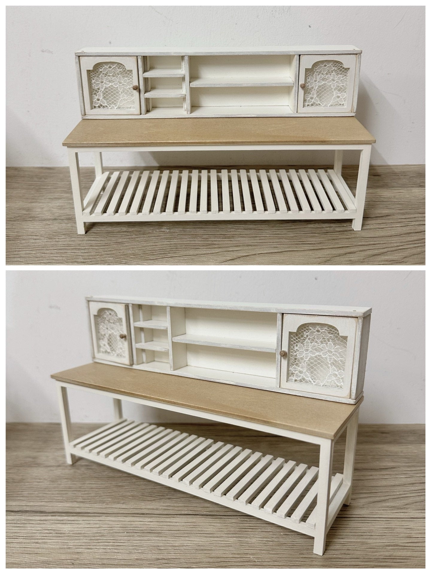Meubles miniatures pour maison de poupée, buffet français vintage, étagère de présentation de cuisine, échelle 1:6