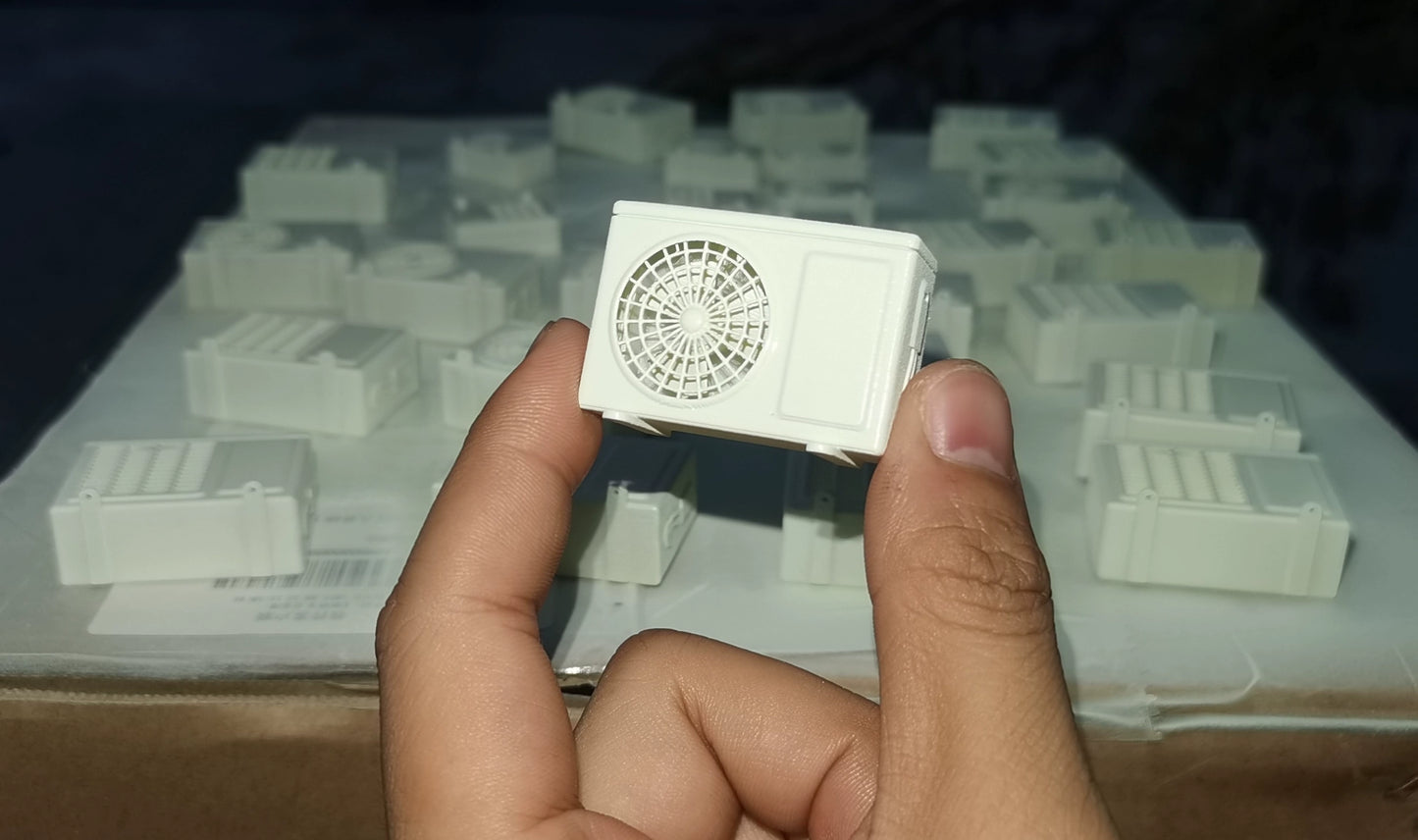 Modelo de unidad exterior de aire acondicionado en miniatura a escala 1:12 con rejillas cuadradas y redondas para diorama de casa de muñecas, modelo de barco