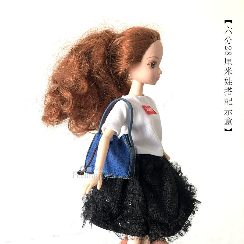 Sac à main miniature en cuir à l'échelle 1:6 pour poupées BJD Blythe, accessoires de mode