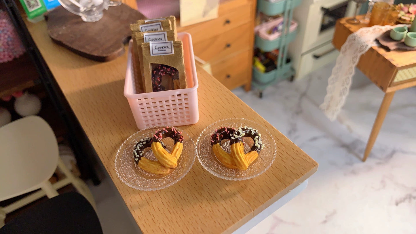 1:12 Scale Miniature French Cream Puffs For BJD OB11 Dollhouse 1:6 Scale