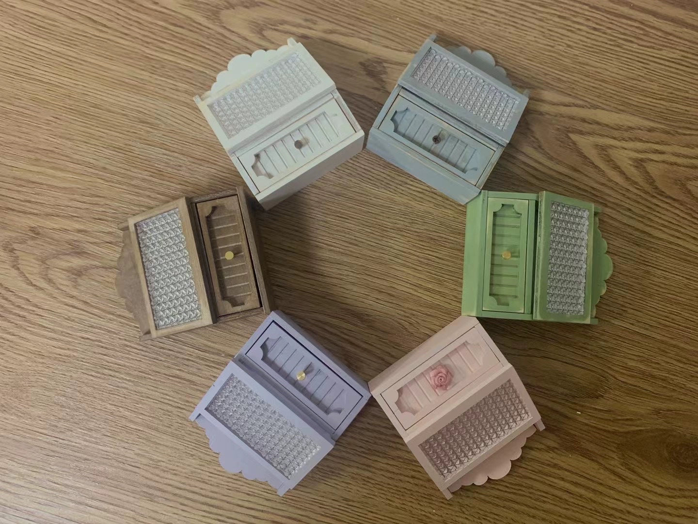 1:6 Scale 1:12 Scale Wooden Cabinet Dollhouse Furniture Miniature Storage Box For Blythe Dolls