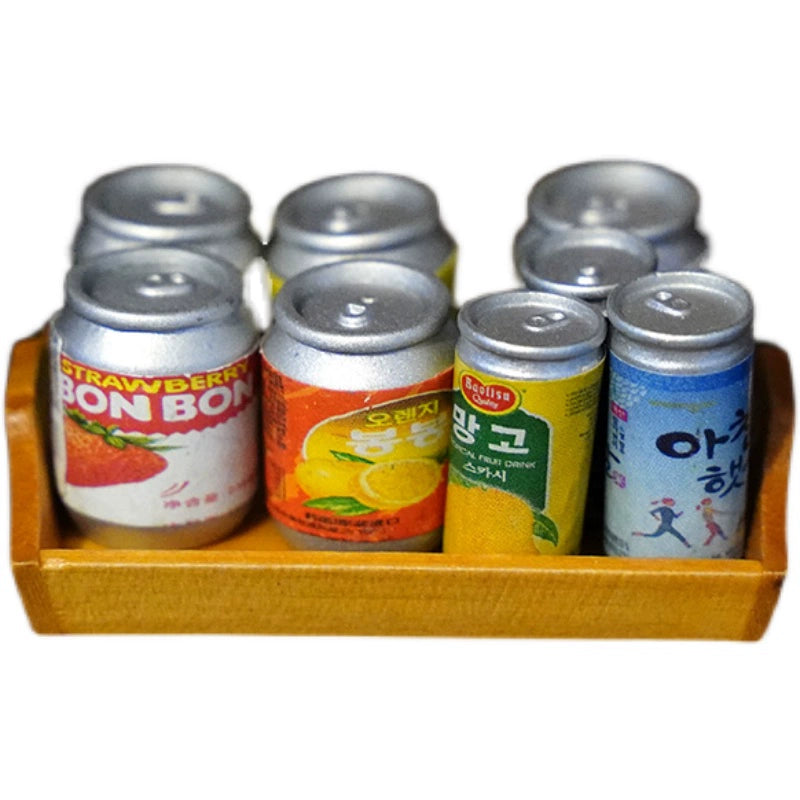 Miniatura de lata de comida y bebida para casa de muñecas BJD a escala 1:6, accesorios de juguete