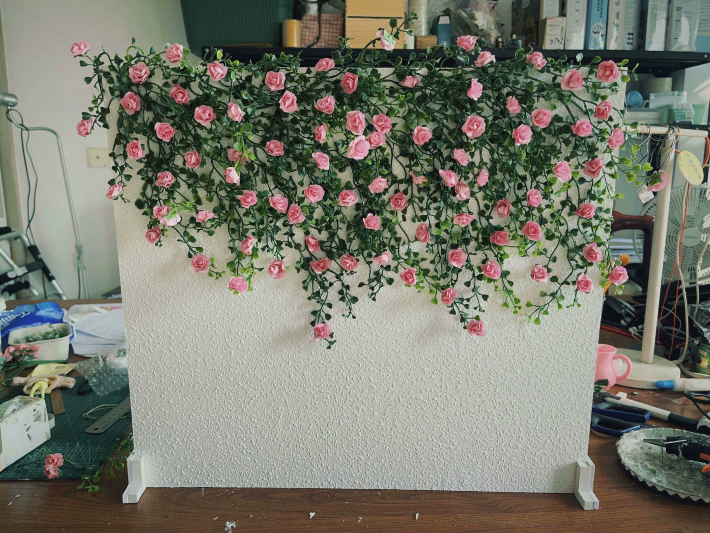 Decoración de pared de flores en miniatura para casa de muñecas a escala 1:12
