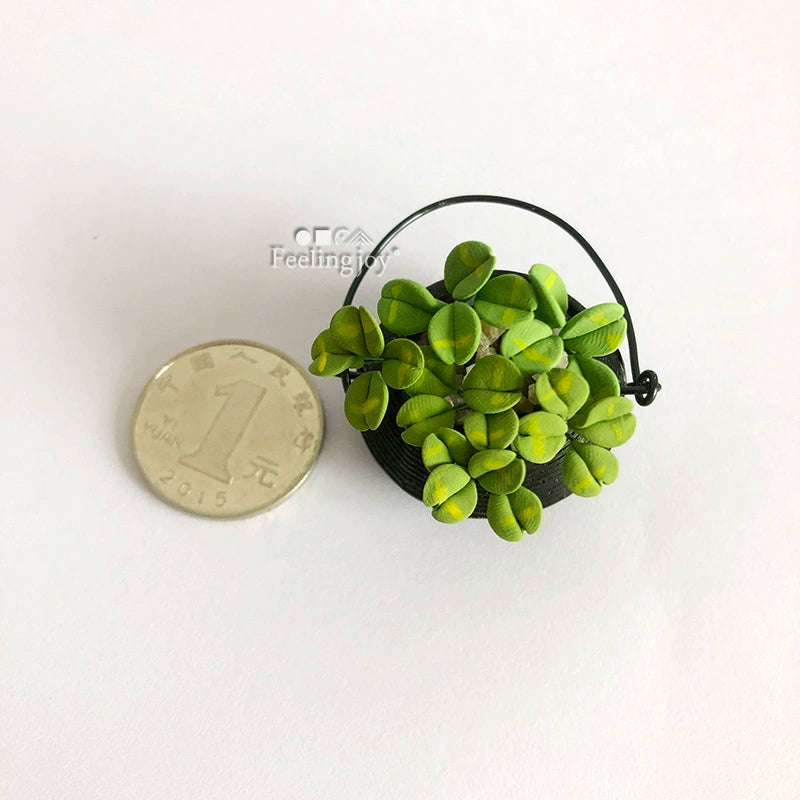 1:12 Scale Miniature Hanging Plant Pothos Dollhouse Accessories BJD DIY Decor Simulation Greenery