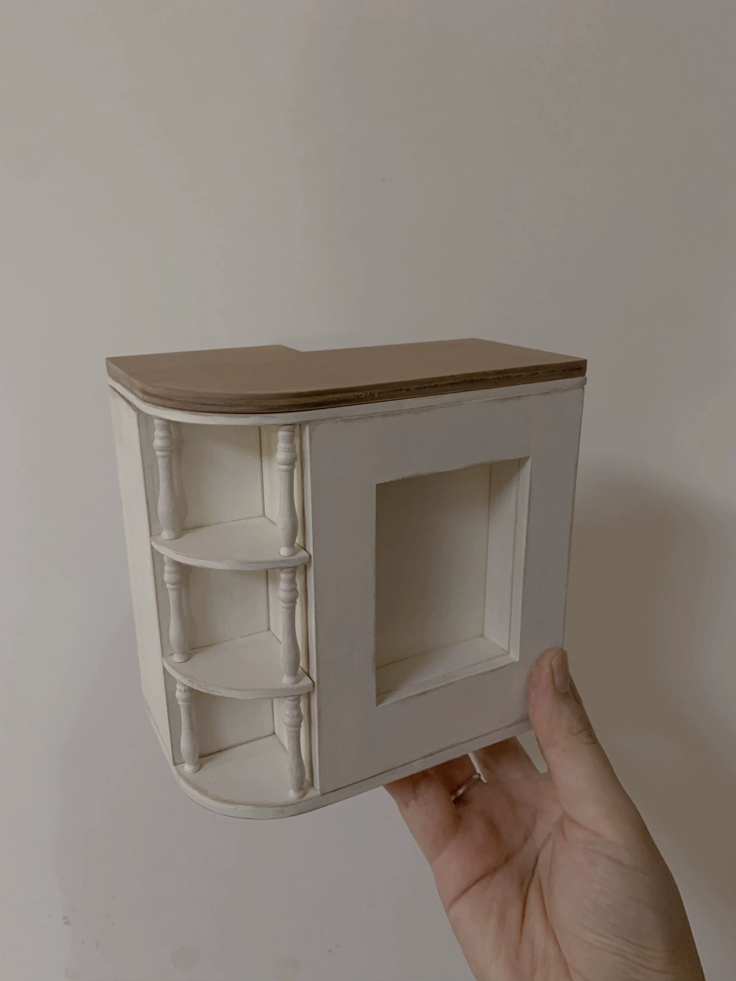 1:12 Scale Miniature Wooden Cabinet Vintage Distressed Display Dresser For Dollhouse Living Room