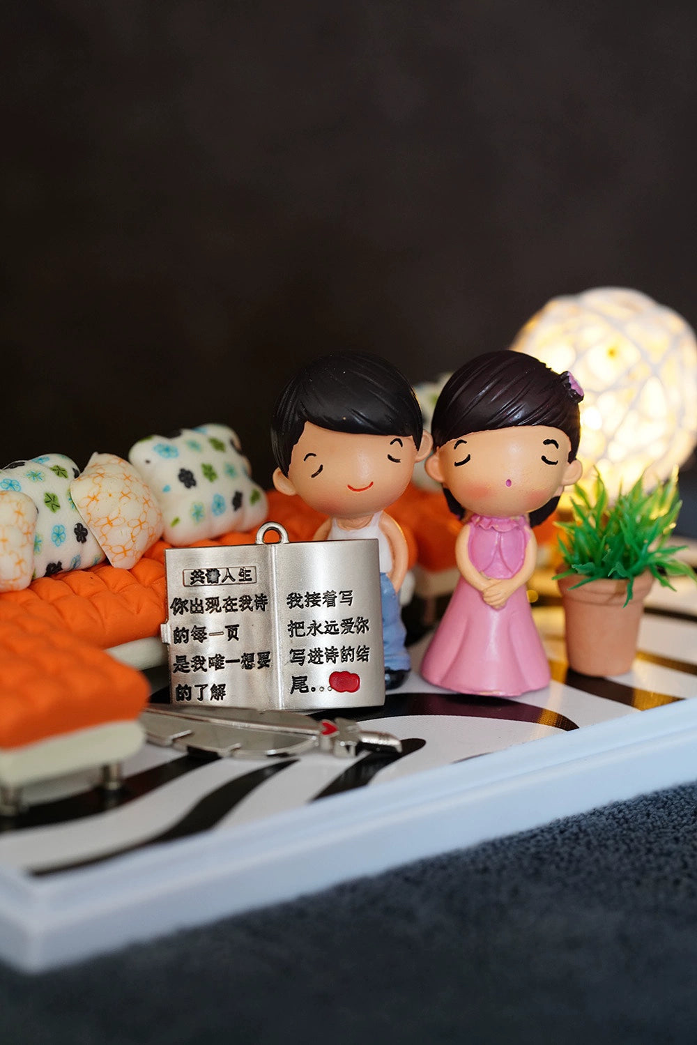 1:12 Scale Miniature Love Contract Scene Box Set Romantic Gift For Valentine's Day Anniversary Dollhouse Decor